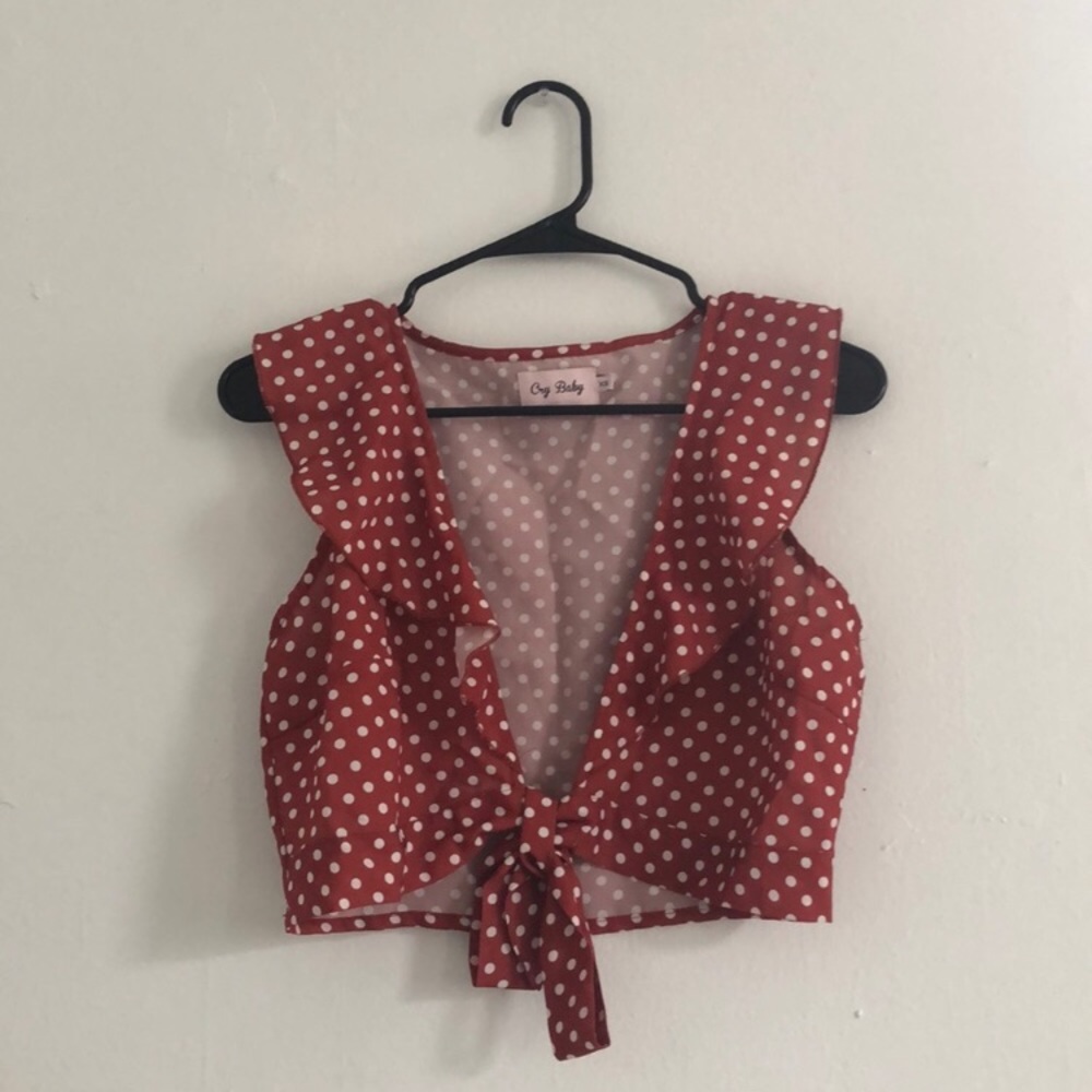 Cry Baby Red White Polka Dot Crop Top Tank
